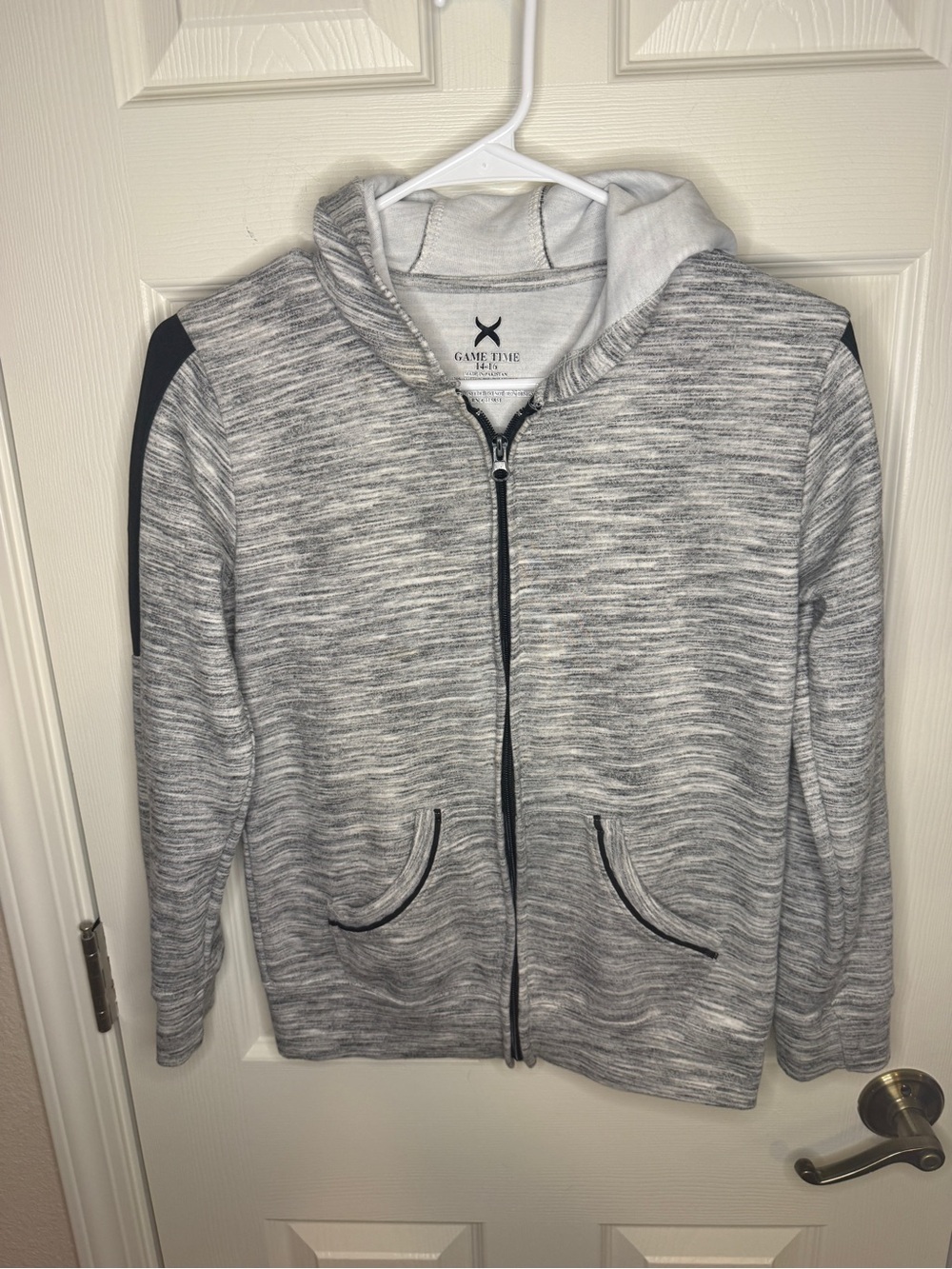 GAME TIME Gray Space Dye Full Zip Hoodie Youth Size 14-16 Activewear